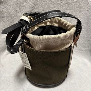 未使用タグ付き ZARA ザラ ファブリック クロスボディバッグ 2way ショルダーバッグ 巾着 バケツ