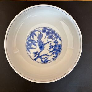 たち吉 レトロな赤絵深鉢 径20cm深さ6.3cm
