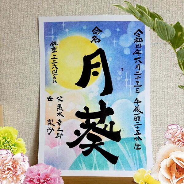 命名 筆文字 アート 感謝 ~オーダー受付中~心を込めた全て手作りの贈り物