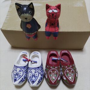 木彫り ねこ くつ 置物 まとめ売り