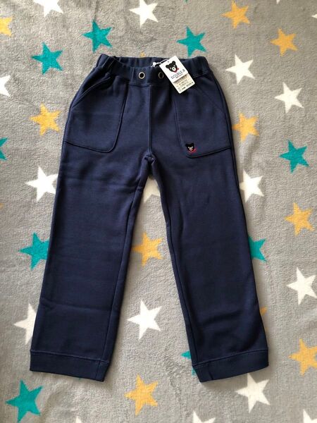 新品★120★ダブルB★あったか裏起毛パンツ★フリース★紺★秋冬防寒★お出かけ★ミキハウスホットビスケッツ★CBN018