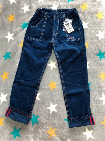 新品★130★ダブルB★コーデュロイネイビーパンツ★秋冬防寒★お出掛け★ミキハウスホットビスケッツ★CBN028