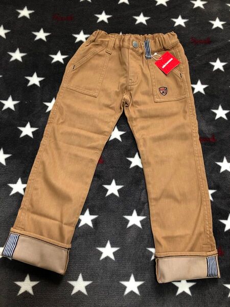 新品★120★ミキハウス★ストレッチカラーパンツ★ベージュ★秋冬★お出掛け★ダブルBホットビスケッツ★CBN029