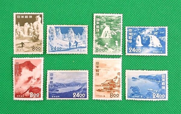 格安!観光地百選/8種/1951年/蔵王山/など/糊落、シミ有など状態様々/カタログ価格17,100円/№2641