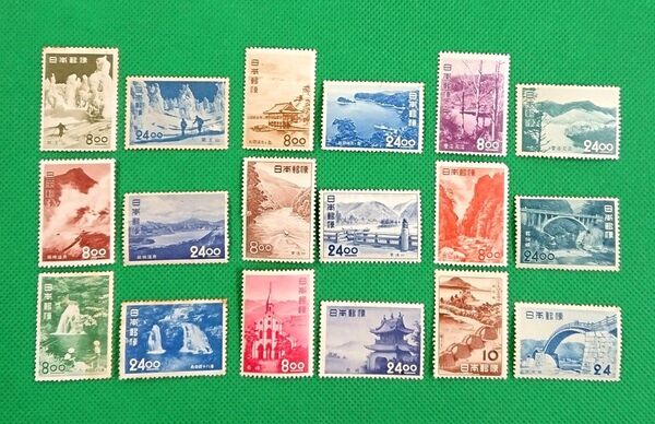 格安!観光地百選/18種/1951~53年/蔵王山/など/糊落、シミ有など状態様々/カタログ価格34,000円/№2674