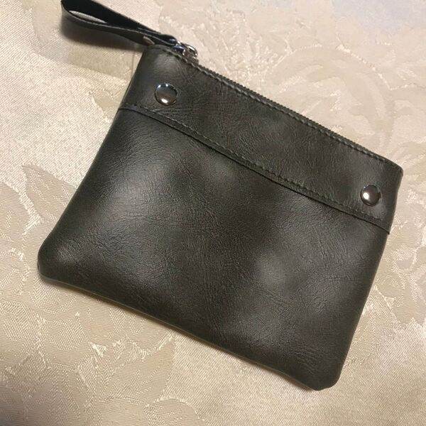 小銭入れ ミニ財布 サブポーチ カーキ 小物入れ