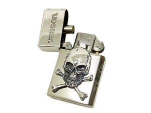  Vanson VANSON GEAR TOP oil lighter GT-ARM installing penguin lighter V-GT-03 Cross bo-n Skull silver new goods 