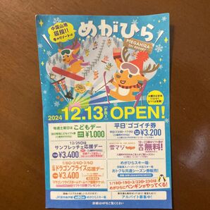 めがひらスキー場 割引券