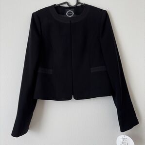 未使用 東京ソワール form forma ノーカラージャケット ブラック フォーマル