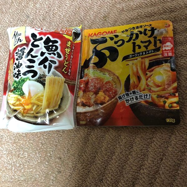 プチッとうどん 魚介とんこつ醤油味 ぶっかけトマト ガーリック&トマト 麺にかけるだけ あえるだけ 甘めの醤油だれ こってり派