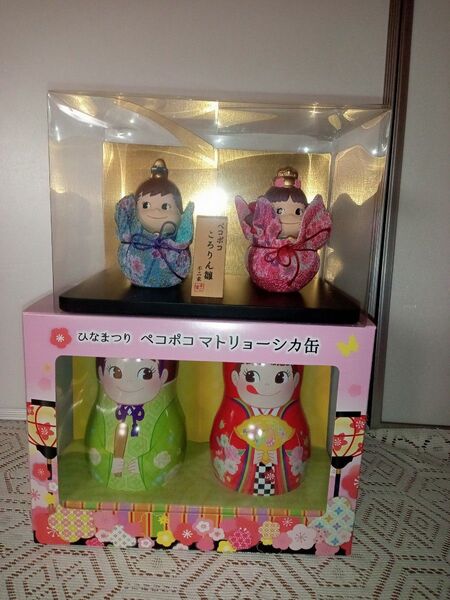 【不二家ペコちゃん】ペコポコころりん雛 ひなまつり ペコポコマトリョーシカ缶 おひなさま ひな人形