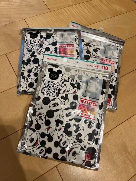 ★新品★7524 ユニクロ UNIQLO ヒートテック ミッキー 3セット
