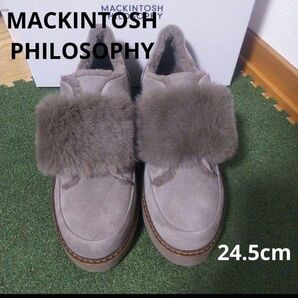 新品23980円☆マッキントッシュフィロソフィー ファー厚底スニーカー 24.5㎝ 品番676440