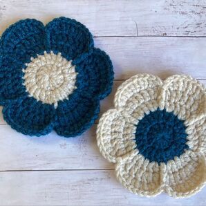 2枚セット♪お花コースター ハンドメイドかぎ針編み