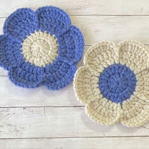 2枚セット♪お花コースター ハンドメイドかぎ針編み
