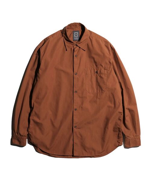 hobo ヴィンテージウォッシュ ブロード ウェザークロス 長袖シャツ