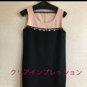 ワンピース ノースリーブ ブラック ベージュ
