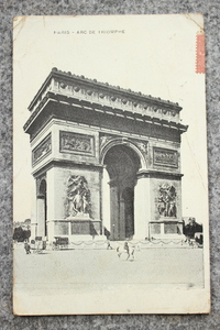 フランスアンティーク★ポストカード☆凱旋門 Paris 1906年