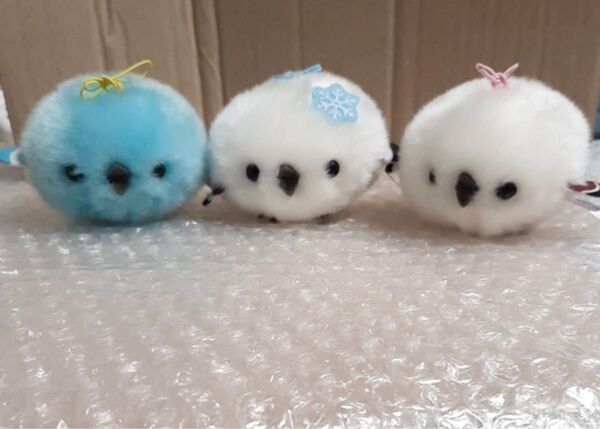 シマエナガ AMUFUN ぬいぐるみ ホワイト2 ブルー1