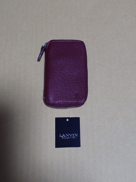 LANVIN COLLECTION ラウンドファスナー キーケース ボルドー