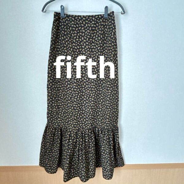 fifth フラワープリント フレアロングスカート 春服 ロングスカート ロング丈 花柄 ロングスカート スカート