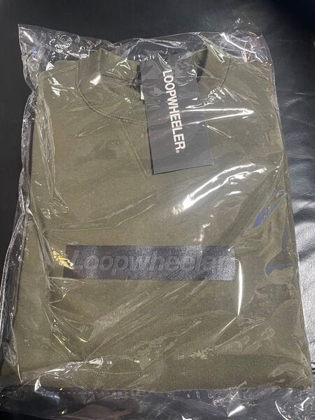 ループウィラー 2025福引 限定ボックスロゴ スウェット Mサイズ loopwheeler BOX LOGO オリーブ