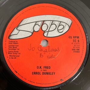 レゲエ7インチレコード O.K FRED ERROL DUNKLEY (SCOPE) UK ORIGINAL
