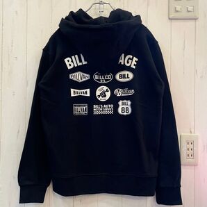 新品 BILLVAN GARAGE ロゴ ライトオンス ミニ裏毛スウェット フルZIPパーカー ビルバン アメカジ ブラック XL
