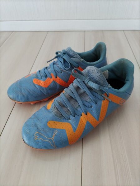 プーマ サッカー スパイク 21.5cm 水色オレンジ PUMA キッズ用スパイク