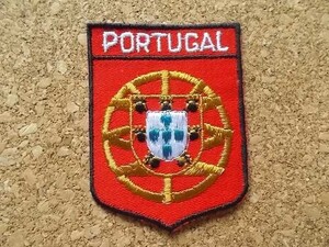 80s ポルトガル PORTUGAL ビンテージ刺繍ワッペン/サッカー紋章アップリケ パッチ旅行エンブレム土産ヨーロッパ