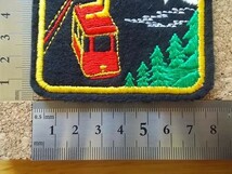 70sシャモニー モンブラン ゴンドラ アルプス山脈 刺繍ワッペン/フランス雪山スイスSKIイタリア旅行パッチ アップリケ山小屋スキー_画像7