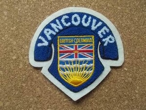 80s カナダ バンクーバーVANCOUVER相良刺繍ワッペン/ブリティッシュコロンビアCANADAビンテージVoyager旅行スーベニア スタジャン ホッケー