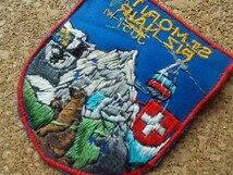 70s スイス サン・モリッツ ピッツ・ネイル ビンテージ刺繍ワッペン/黒い峰スキー雪山アウトドア登山パッチ旅行ハイキング土産スーベニア_画像6