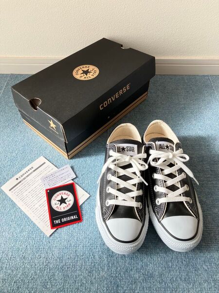 CONVERSE ALL STAR コンバース オールスター レザー スニーカー ブラック 黒 箱付き