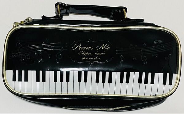 プレシャスノートステーショナリーシリーズ ストレートスケール 音符 音楽 鍵盤 ピアノ 楽器 吹奏楽部 ブラック 黒 筆箱
