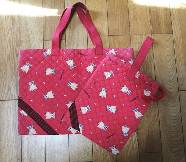 入園入学 レッスンバッグ+上履き入れバッグ ハンドメイド キルティング
