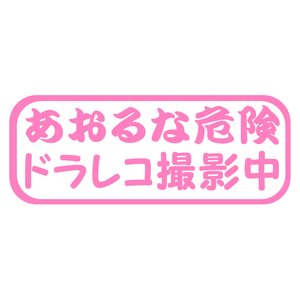 オリジナル ステッカー あおるな危険 ドラレコ 撮影中 ピンク 安全なドライブの為に 煽り運転防止 事故予防