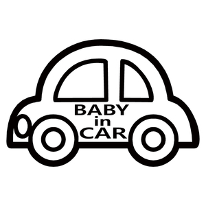 オリジナル ステッカー BABY in CAR クルマ ブラック 安全運転 交通安全 ステッカー サイズ 20×13 ベビー イン カー