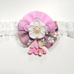 256 ヘアバンド ベビークリップ 髪飾り お宮参り 百日祝い つまみ細工