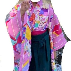 6-7歳用 袴セット ピンク 花柄 卒園式 入学式