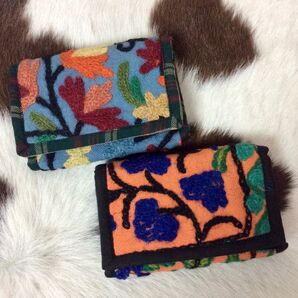 ★新品★2点セット★カシミール刺繍三つ折り財布★ネパール製★0★
