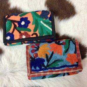 ★新品★2点セット★カシミール刺繍三つ折り財布★ネパール製★1★