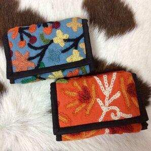 ★新品★2点セット★カシミール刺繍三つ折り財布★ネパール製★9★
