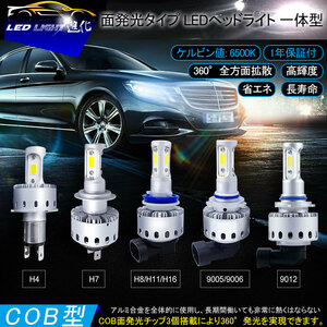 【FLD0224】LEDヘッドライト H7 大型COBチップ搭載 検索:LED バルブ ライト フォグランプ 車検対応