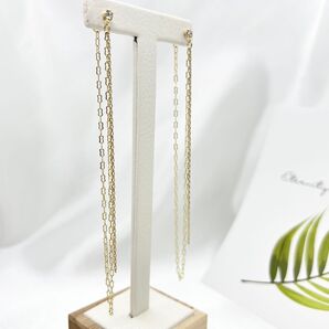 ピアス/バックキャッチピアス/両耳/ゴールドカラー/超ロングタイプ【プレゼント付き】