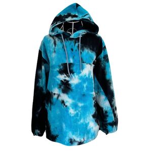 y2k ブルーブラック タイダイ パーカー スウェット