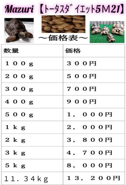 【200g】リクガメフード トータスダイエット5M21
