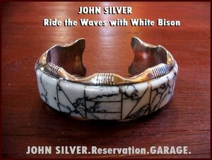 [JOHN SILVER] John silver / silver / bangle / jewelry /ride the waves/with white bison