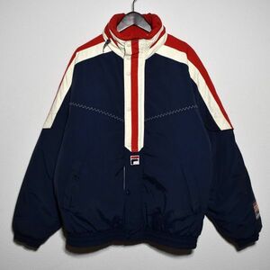 フィラ FILA 90s 中綿ダウンジャケット 紺 ネイビー