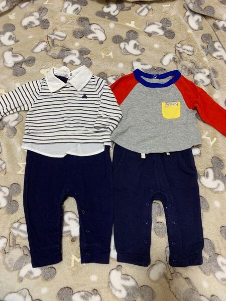 ロンパース カバーオール 長袖 ベビー 子供服 70 セット ギャップ 男の子